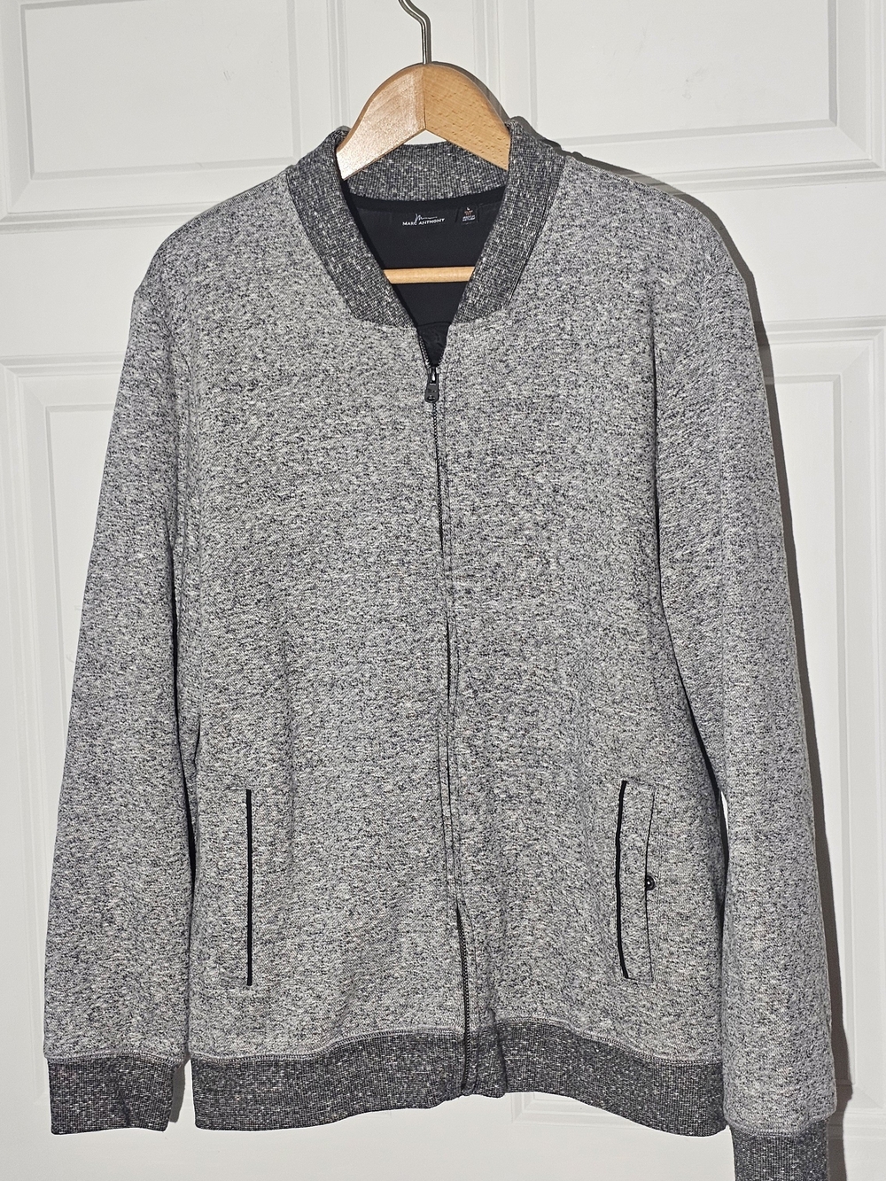 Men’s Marc Anthony slim-fit full-zip bomber jacket in heathered gray Large
